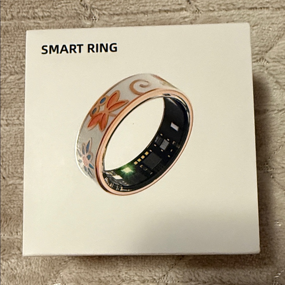Floral Smart Ring with Tech Features